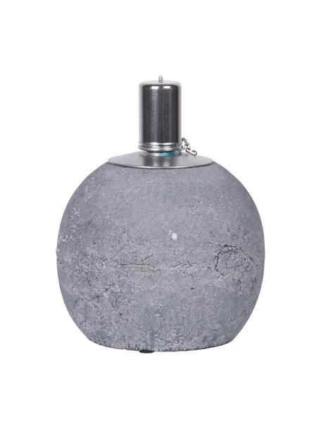 Olielamp Raw van beton, Beton, edelstaal, Grijs, zilverkleurig, Ø 14 x H 17 cm