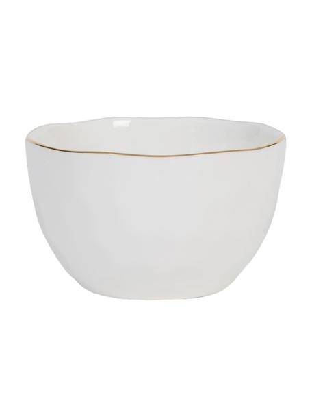 Cuencos Good Morning, Gres, Blanco con borde dorado, Ø 14 cm