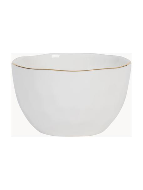 Schälchen Good Morning mit goldfarbenem Rand, Steingut, Weiß mit Goldrand, Ø 14 cm