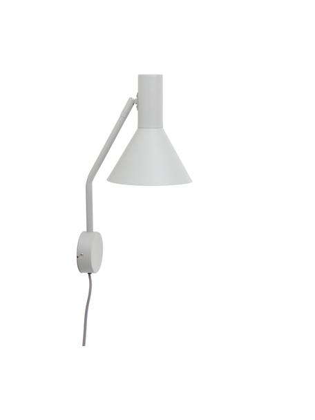 Aplique movible de diseño Lyss, Lámpara: metal recubierto, Cable: plástico, Gris claro, F 18 x Al 42 cm