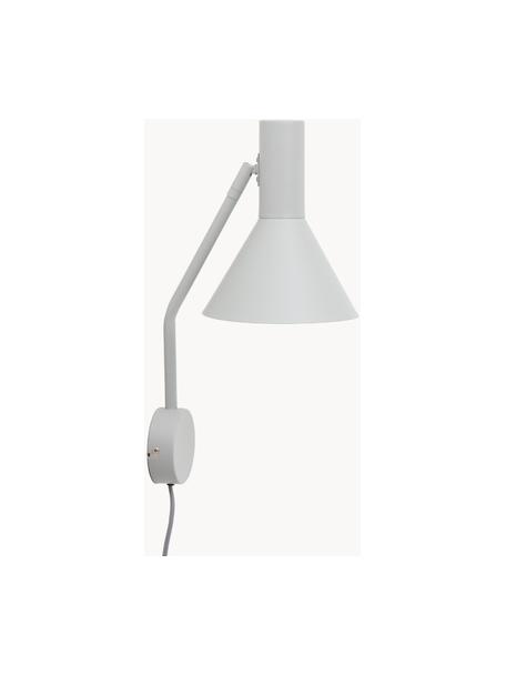 Applique di design orientabile Lyss, Lampada: metallo rivestito, Grigio chiaro, Prof. 18 x Alt. 42 cm