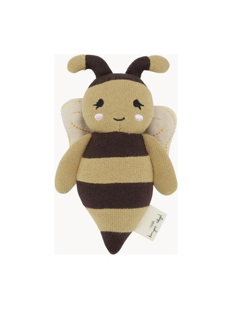 Doudou en coton Bee, Ocre, brun foncé, long. 15 cm