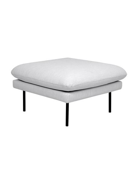 Puf z metalowymi nogami Moby, Tapicerka: poliester Dzięki tkaninie, Stelaż: lite drewno sosnowe, Nogi: metal malowany proszkowo, Jasny szary, S 78 x W 48 cm