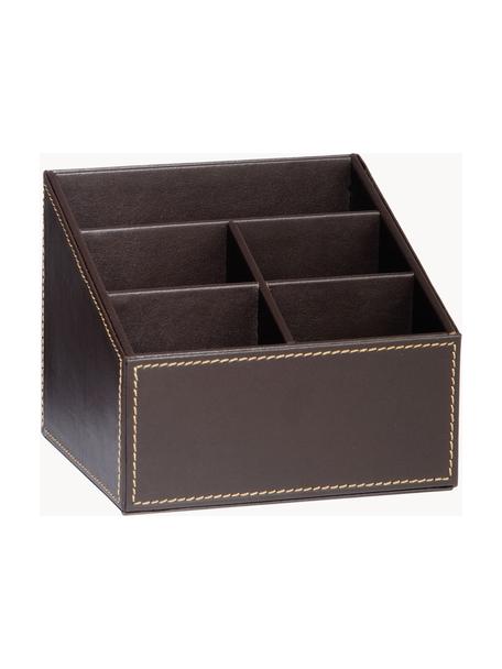 Bureau organizer Storage, Frame: MDF, Bekleding: polyurethaan, Organizer: bruin<br>Naden: beige, Ø 14 x H 13 cm