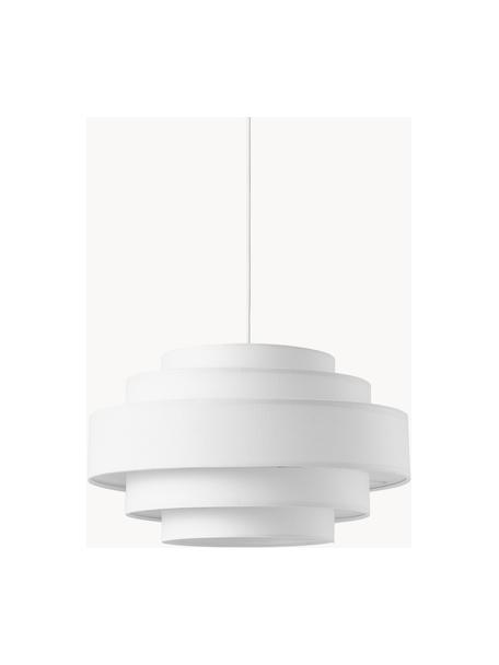 Lampada a sospensione Miguel, Paralume: cotone, Baldacchino: metallo rivestito, Bianco, Ø 50 x Alt. 29 cm