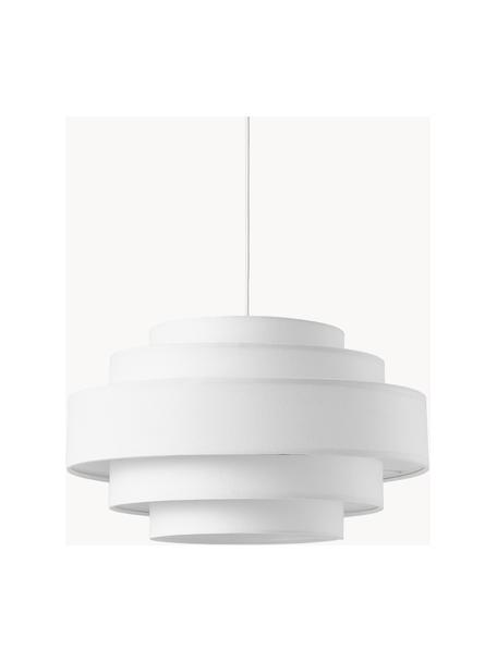 Lampada a sospensione Miguel, Paralume: cotone, Baldacchino: metallo rivestito, Bianco, Ø 50 x Alt. 29 cm