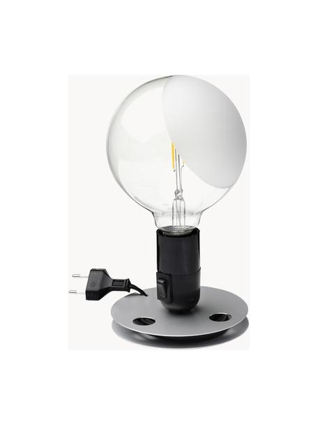 Lámpara de mesa pequeña Lampadina, Pantalla: vidrio, Estructura: plástico, metal recubiert, Cable: plástico, Negro, Ø 15 x Al 25 cm