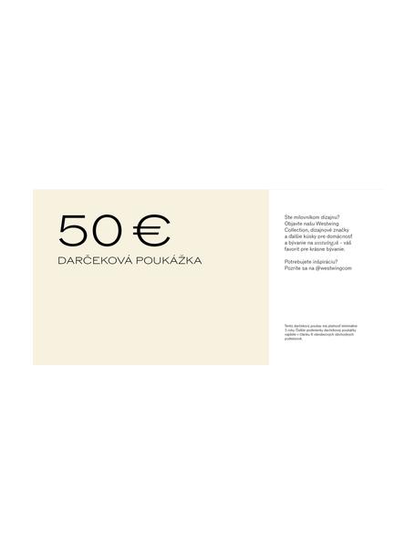 Darčekový poukaz, Jemný papier, kvalitná obálka, Krémovobiela, čierna, 50