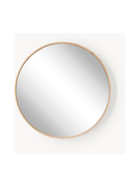 Okrúhle nástenné zrkadlo s dreveným rámom Avery, Dubové drevo, Ø 55 cm