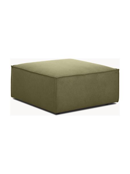 Poggiapiedi Lennon, Rivestimento: 100% poliestere Il rivest, Struttura: pino massiccio, certifica, Tessuto verde oliva, Larg. 88 x Prof. 88 cm