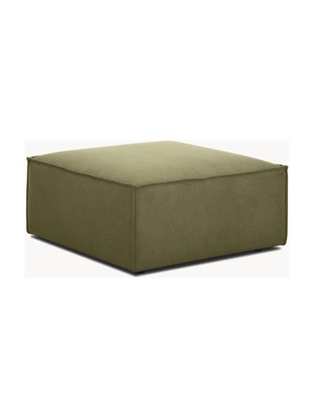 Pouf Lennon, Tissu vert olive, larg. 88 x prof. 88 cm