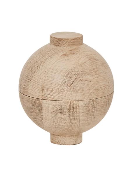 Dóza Sphere, Dřevo, Béžová, Ø 12 cm, V 15 cm