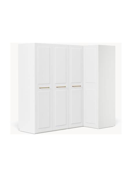 Modulaire hoekkast Charlotte, 215 cm breed, diverse varianten, Frame: met melamine beklede spaa, Wit, Basic Interior, B 215 x H 200 cm, met hoekmodule