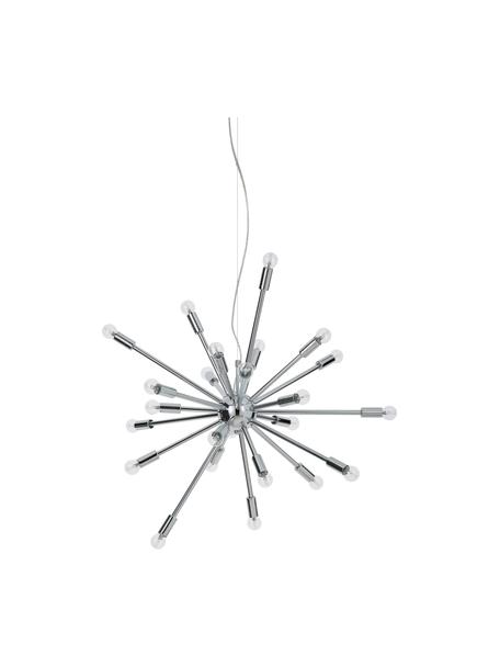 Grote hanglamp Spike, Lampenkap: verchroomd metaal, Baldakijn: verchroomd metaal, Chroomkleurig, Ø 90 cm