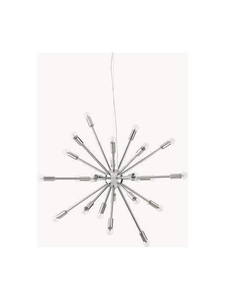 Lámpara de techo grande Spike, Pantalla: metal cromado, Anclaje: metal cromado, Cable: plástico, Plateado, Ø 90 cm