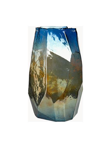 Design Vase Luster, irisiert, Glas, irisiert, Blau- und Beigetöne, Ø 26 x H 41 cm
