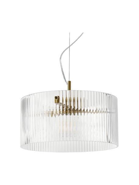 Lámpara de techo de vidrio Emmi, Pantalla: vidrio, Anclaje: metal recubierto, Cable: plástico, Dorado, transparente, Ø 35 x Al 17 cm