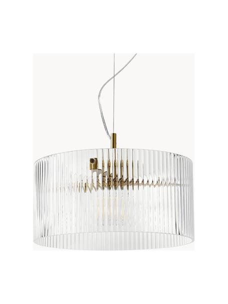 Závesná lampa zo skla Emmi, Odtiene zlatej, priehľadná, Ø 35 x V 17 cm