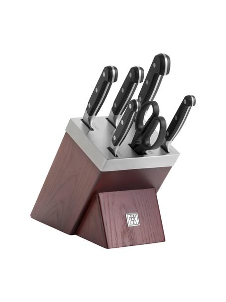 Set portacoltelli autoaffilante con coltelli Pro 7 pz, Manico: plastica, Marrone, Set in varie misure
