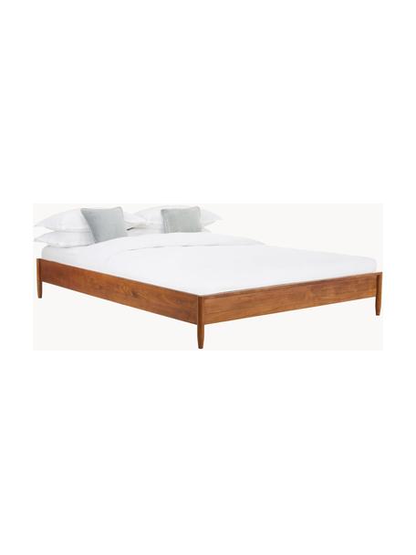 Drevená posteľ z masívneho borovicového dreva Windsor, Masívne borovicové drevo, s FSC certifikátom, Borovicové drevo, tmavé, Š 140 x D 200 cm