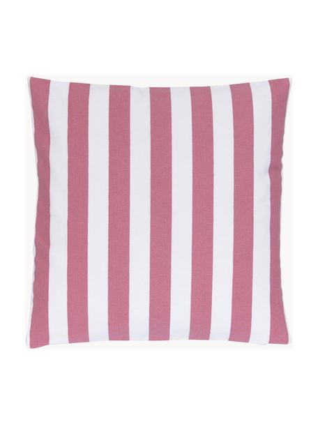 Gestreepte kussenhoes Timon in roze/wit, 100% katoen, Roze, wit, B 40 x L 40 cm