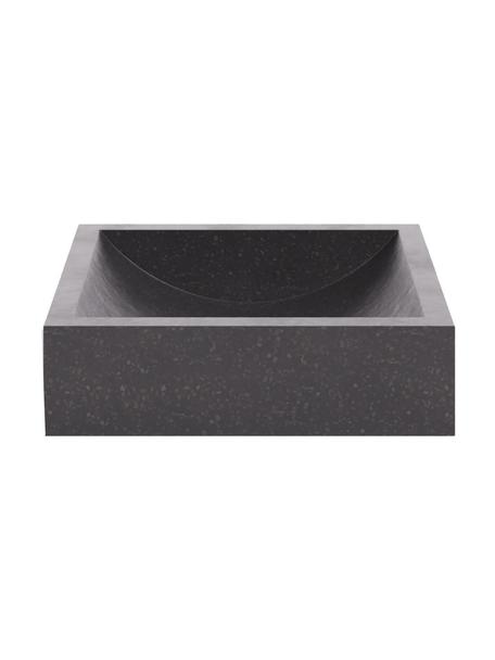 Vasque à poser en terrazzo Kuveni, Terrazzo, Noir, aspect terrazzo, larg. 45 x prof. 40 cm