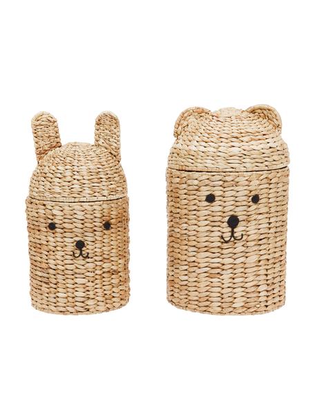 Cestas artesanales de fibras naturales Bear & Rabbit, 2 uds., Fibra natural, Beige, Set de diferentes tamaños