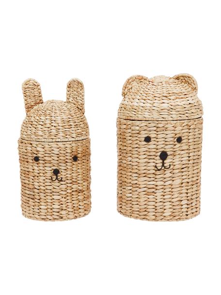 Ručne vyrobená úložné koše Bear & Rabbit, 2 ks, Prírodné vlákno, Béžová, Súprava s rôznymi veľkosťami