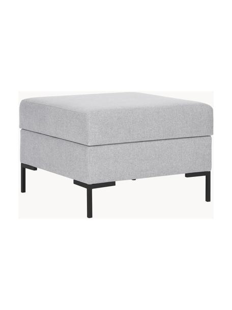 Reposapiés puf Luna, con espacio de almacenamiento, Tapizado: 100% poliéster con certif, Estructura: madera maciza de haya, ma, Patas: metal galvanizado El mate, Tejido gris claro, negro, An 77 x Al 49 cm