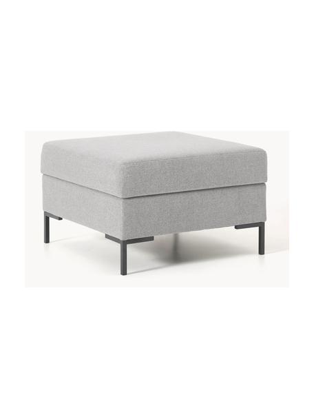 Pouf avec rangement Luna, Tissu gris clair, noir, larg. 77 x haut. 49 cm