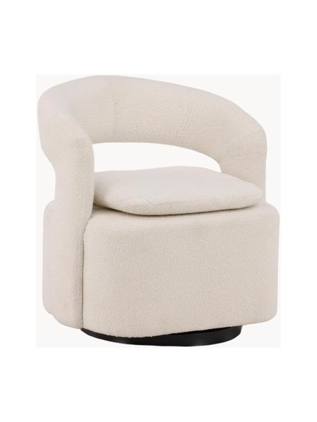 Fauteuil pivotant en bouclette Laurel, Bouclette blanc crème, larg. 69 x haut. 75 cm