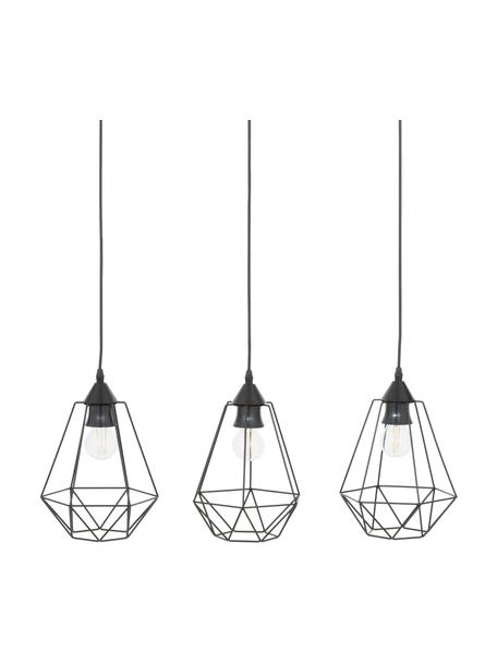 Lámpara de techo Wire, Anclaje: metal, Cable: plástico, Negro, An 75 x Al 25 cm