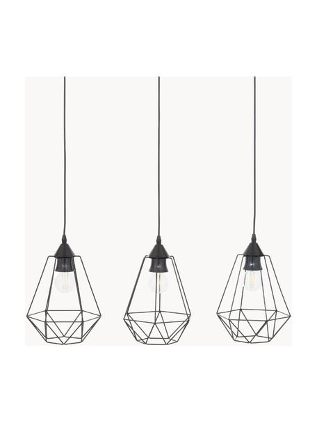 Lámpara de techo Wire, Anclaje: metal, Cable: plástico, Negro, An 75 x Al 25 cm