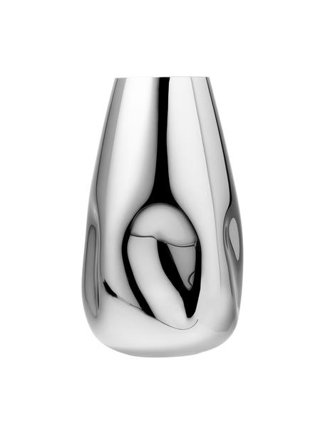 Velká ručně foukaná skleněná váza Mirror, Stříbrná, Ø 20 cm, V 35 cm