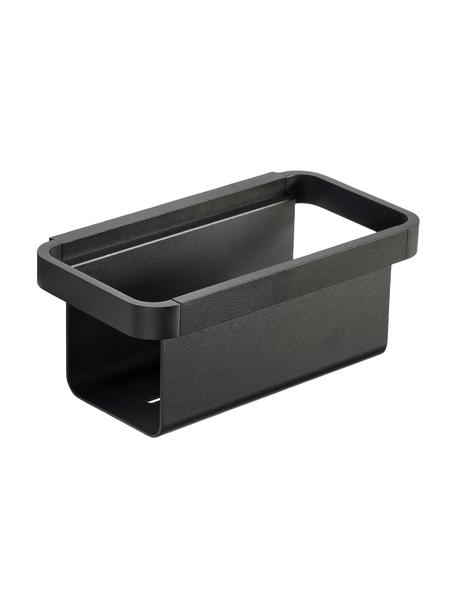 Malá kovová polička do koupelny Rim, Potažený hliník, Černá, Š 22 cm, V 9 cm