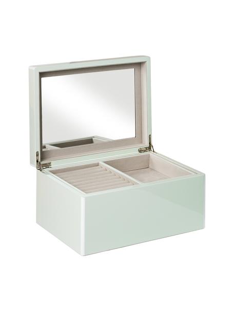 Schmuckbox Taylor mit Spiegel, Unterseite: Samt zur Schonung der Möb, Mint, 26 x 13 cm
