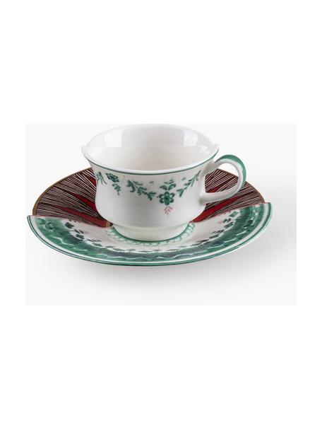 Filiżanka ze spodkiem z porcelany kostnej Hybrid, Porcelana kostna (Fine Bone China), Wielobarwny, Ø 7 x W 5 cm, 100 ml