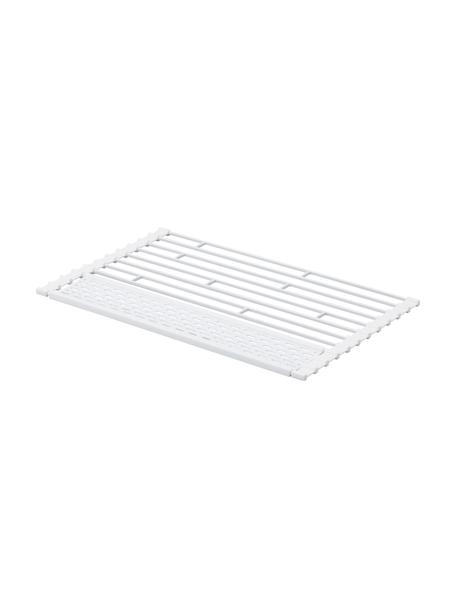 Scolapiatti pieghevole Tower, Acciaio, silicone, Bianco, Lung. 42 x Larg. 26 cm