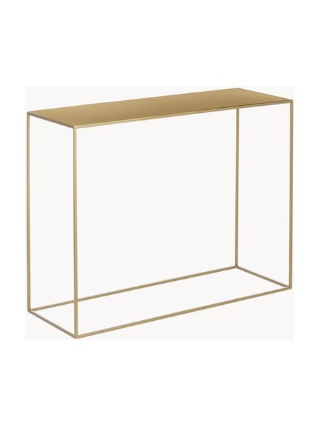 Kovový konzolový stolík Tensio, Kov s práškovým náterom, Odtiene zlatej, Š 100 x H 35 cm