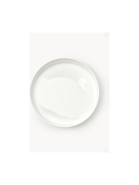 Piatti piani in porcellana Nessa 4 pz, Porcellana a pasta dura di alta qualità smaltata, Bianco latte lucido, Ø 26 cm
