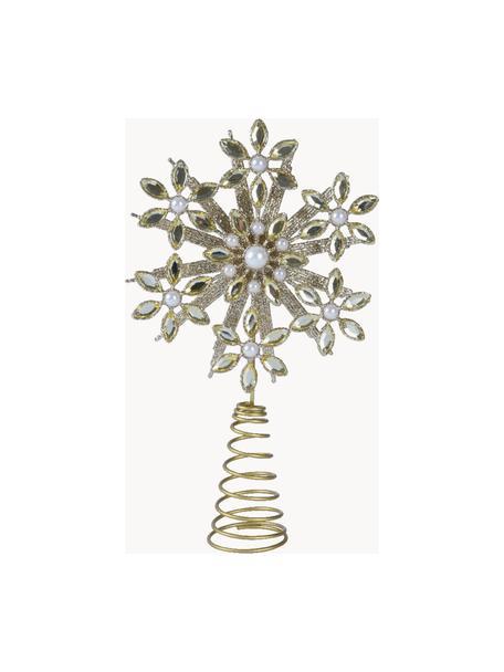 Kerstboom piek Pearl, Kunststof, Goudkleurig, B 14 x H 21 cm