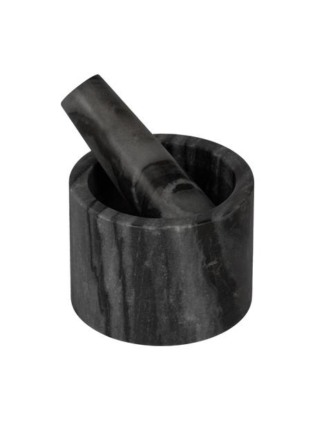 Mramorový mažiar s paličkou Johana, Mramor, Mramorovaná čierna, Ø 10, V 8 cm