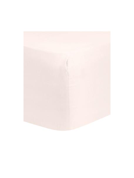 Lenzuolo con angoli in raso di cotone rosa Comfort, Rosa, Larg. 90 x Lung. 200 cm