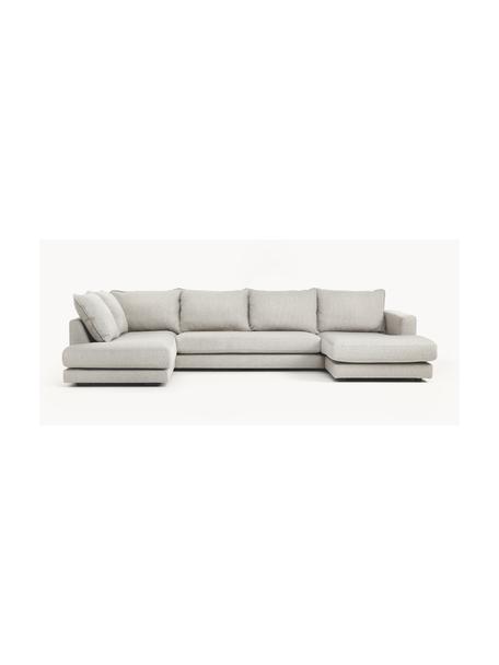 Canapé de salon Tribeca, Tissu gris clair, larg. 356 x prof. 195 cm, méridienne à gauche