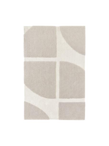 Alfombra de pelo largo texturizada Jade, Parte superior: 100% poliéster, Reverso: 55% poliéster, 45% algodó, Beige, blanco crema, An 200 x L 300 cm (Tamaño L)
