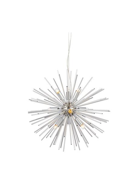 Grote design hanglamp Soleil, Baldakijn: gecoat metaal, Zilverkleurig, Ø 57 cm