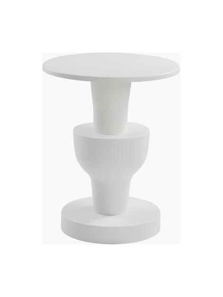 Ronde bijzettafel Brandford, Gepoedercoat ijzer, Wit, Ø 41 x H 50 cm