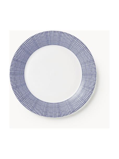 Snídaňový talíř z porcelánu Pacific Blue, Porcelán, Tečky, Ø 24 cm