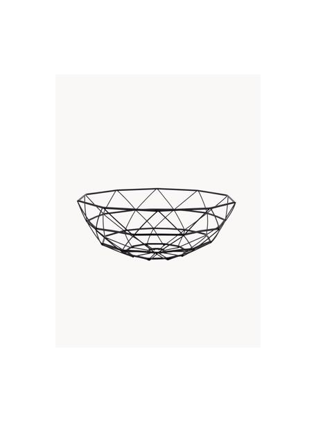 Skladovací koš Diamond, Potažený kov, Černá, Ø 35 cm, V 13 cm