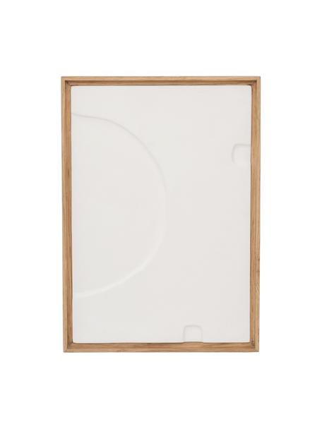 Wandobjekt Graphic Geo aus Pappmaché, Rahmen: Eichenholz, Weiß, Helles Holz, B 21 x H 29 cm